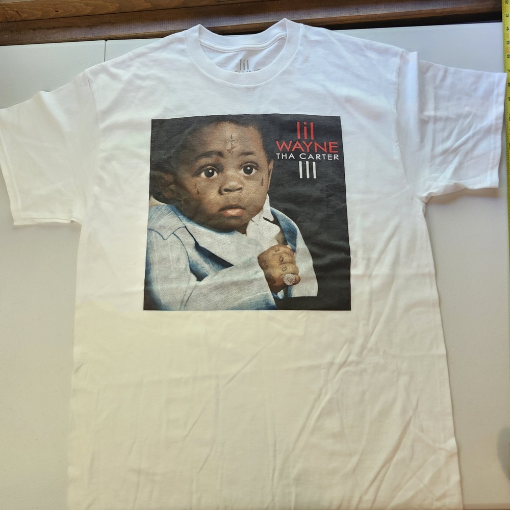 Lil Wayne Tha Carter III White Graphic T-Shirt Size L Rap & Hip Hop Music Merch